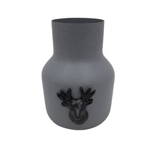 Florero de Metal decorativo de hierro de mesa de diseño de lujo, acabado de Color gris elegante para decoración del hogar - Product Image 1