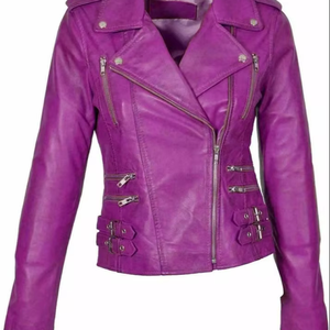 Chaqueta de Piel de Oveja para Mujer, Manga Larga, Transpirable, Antiarrugas, Impermeable, Ecológica, de Primera Calidad, Ligera, con Rayas, para Invierno - Product Image 1