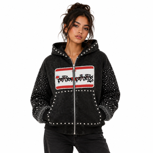 Prix d'usine – Sweat à capuche ample pour femme en molleton brossé – Fournisseur de vêtements en gros avec logo personnalisé - Product Image 2