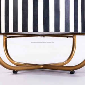 Tabouret de table console indien gris clair à motif floral fait à la main de qualité supérieure en incrustation d'os pour chambre à coucher - Product Image 5