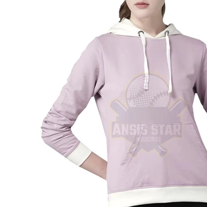 Sudadera con Capucha para Mujer, Manga Larga, Color Sólido, Tejido de Algodón Transpirable, para Otoño, con Bolsillos Delanteros Estampados, Corte Regular - Product Image 1