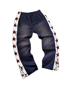 Pantalon personnalisé blanc pantalon de survêtement à jambes larges 100% coton éponge française Double taille pantalon de survêtement droit pantalon de survêtement évasé hommes - Product Image 1