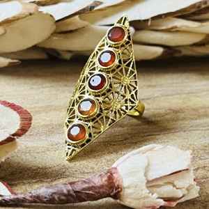 Top Choice Latest Carnelian Geometric Brass <b>Ring</b> 18k Gold Plated Multi Gemstone <b>Ring</b> Statement Large Wholesale <b>Ring</b> For Women - Product Image 3
