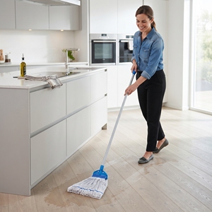 Recharge de tête de balai serpillère en coton robuste et réutilisable, auto-essoreuse, pour nettoyage de sols humides, usage commercial et industriel, durable, vente en gros usine - Product Image 4