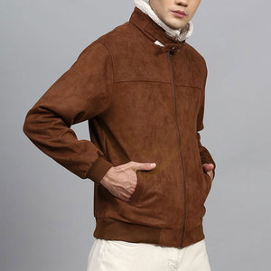 Brown <b>Suede</b> <b>Jacket</b> for Men's Custom Leather <b>Jacket</b> Fur Collar Custom Logo And Design Winter <b>Suede</b> <b>Jacket</b> for Men - Product Image 3