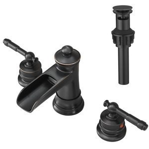 Rubinetto da Bagno ORB a 3 Fori con Scarico a Scomparsa, Maniglia a Doppia Leva, 8 Pollici, per Lavabo e Doccia - Product Image 2