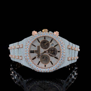 Export Quality Stylish Diamond <b>Watch</b> for Women with Leather Strap and Elegant Stone Setting for Casual Available For Sale - Product Image 2