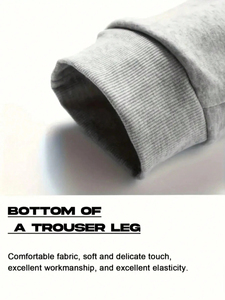 Ensemble de survêtements décontractés pour hommes, pantalon à taille mi-haute en tissu peigné, devant plat, 2 pièces, prix de gros, meilleures ventes - Product Image 5