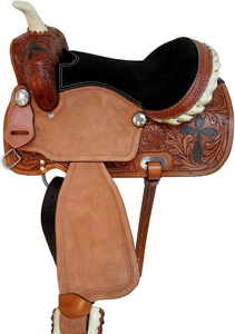 Selle de cheval western en cuir véritable de qualité supérieure, équipement professionnel pour le ranch, la randonnée équestre, vente en gros d'usine, fabricant - Product Image 2