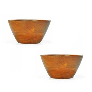 Bol à salade en bois naturel non toxique poli, respectueux de l'environnement, en teck massif, 6 pouces/500 ml - Product Image 1