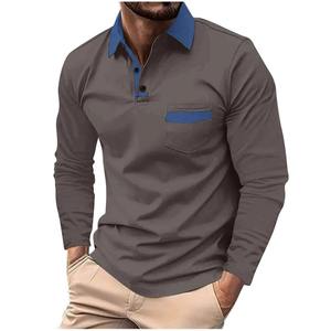 Camisa Casual de Manga Larga para Hombre, Transpirable, de Secado Rápido, Antiarrugas, de Color Sólido, Talla Grande, con Bolsillos, Logotipo Personalizado - Product Image 5