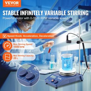 Agitatore Magnetico con Piastra Riscaldante per Uso di Laboratorio, Max 340°C, 0-1500 RPM, Capacità 20L - Product Image 2