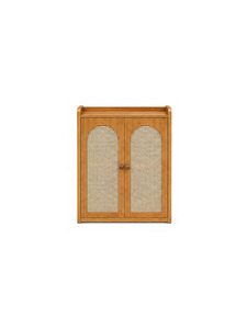 Buffet moderne en bois avec portes en rotin, meuble de rangement minimaliste pour salon - Product Image 1
