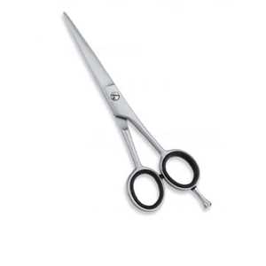 Best Quality Cheap Industrial Barber Scissors Black <b>Plastic</b> Handle Left Handed with Smooth <b>Edge</b> for Hair Cutting - Product Image 1