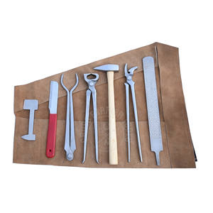 Kit de Herramientas de Herrador con Estuche, que incluye Extractor de Zapatas, Alicates Curvos para Clavos, Pinzas para Llamaras, Cuchillo para Clavos, Lima, Pulidor y Martillo de Herrador - Product Image 1