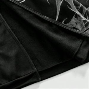Sweat à capuche zippé oversize brodé en coton épais délavé pour homme, style streetwear, avec pantalon de survêtement évasé, écoresponsable, personnalisable OEM - Product Image 6