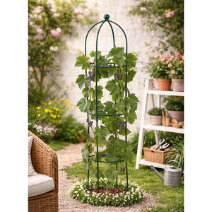 Enrejado de hierro para plantas de jardín, 6 pies de altura, diseño redondo moderno para valla de patio - Product Image 4