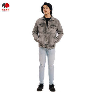 แจ็คเก็ตยีนส์คุณภาพพรีเมียมสำหรับผู้ชาย แบบสั่งทำพิเศษ ปิดด้วยกระดุม พร้อมโลโก้สั่งทำ - Product Image 3