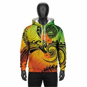 Wholesale Custom Polynesian Tribal Print <b>Hoodie</b> <b>Men</b> Streetwear Casual Pullover Fleece Sweatshirt with Kangaroo Pocket OEM ODM - Product Image 1