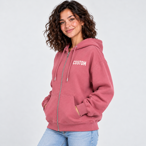 Sudadera con capucha Premium Dusty Rose para mujer, informal, de forro polar, con estampado gráfico personalizado, cálida, para venta al por mayor - Product Image 3