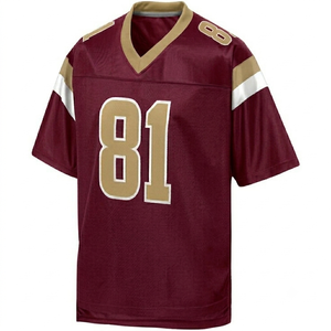 Maillot de football américain en polyester à manches courtes respirant imprimé grande taille pour vêtements de football - Product Image 4