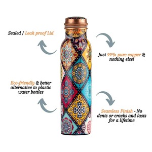 Bouteille d'eau en cuivre pur à double paroi, écologique et étanche, pour une hydratation saine et un design luxueux - Product Image 5