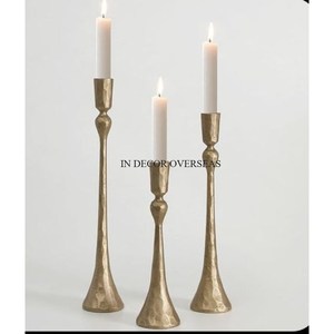 Prime Quality Handmade <b>Brass</b> Gold Color <b>Candlestick</b> <b>Holder</b> Set Of 3 Taper Candle <b>Holders</b> For Home Decoration In Lowest Price - Product Image 1