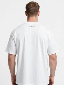 ONETEN APPAREL เสื้อยืดแขนสั้นผู้ชายสีขาว O-Neck Casual Guitar Cat Print Top - Product Image 3