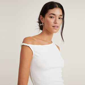 New Drop Shoulder Crop Design Regular Fit Summer Wear Custom Plain Fashion Breathable Design <b>Sleeveless</b> Women's Tank <b>Tops</b> - Product Image 6