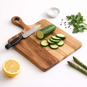 Planche à découper en bois durable SHOWBOX, grande planche à découper rectangulaire pour la cuisine, épaisseur 1,5 cm avec poignée - Product Image 2