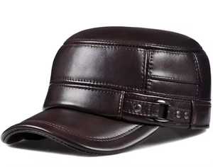 Unisex Brown Cotton Breathable <b>Flat</b> Cap Adjustable Outdoor Casual <b>Hat</b> for Adults Four Seasons Wear - Product Image 4