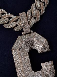 Custom Iced Out Letter C Pendant Necklace 925 Silver with Moissanite Diamonds Cuban Chain Hip Hop Jewelry for Men and Women - Product Image 4