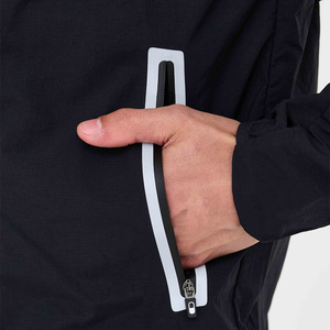 Ensemble de vêtements de sport pour homme, noir, à capuche, couleur unie, séchage rapide, tricoté en polyester, pour l'automne - Product Image 4
