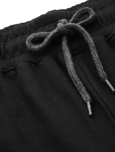 He She Wears Men's Solid Cotton Fleece Knitted Sweatpants Drawstring Elastic Waist Side Pockets Breathable Casual Joggers Needle - Product Image 5