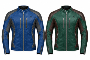 Veste de moto en cuir de performance tendance |   Bleu Noir Rouge Vert |   Fabricant OEM ODM |   Qualité supérieure | - Product Image 5