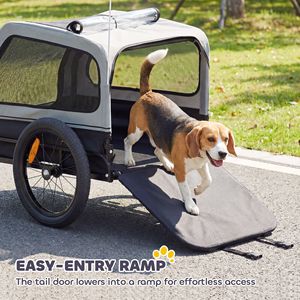 Rampa Universale Ribaltabile per Rimorchio Bici per Cani, Grigia, per Cani di Piccola e Media Taglia, Borsa da Viaggio per Animali Domestici - Product Image 5