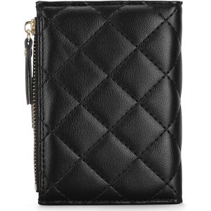 Portefeuille fin en cuir pour femme avec fermeture éclair et porte-monnaie, petit porte-cartes de crédit avec fenêtre d'identification - Product Image 3