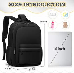 กระเป๋าเป้สะพายหลังน้ำหนักเบาสำหรับเด็กนักเรียน กระเป๋าหนังสือสีดำสำหรับวัยรุ่นหญิง กระเป๋าสะพายหลังลำลองสำหรับนักเรียนมัธยม - Product Image 5