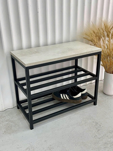 Modern Entryway <b>Shoe</b> Rack <b>Bench</b> with Multi Layer Storage Shelves for Hallway Bedroom Living Space - Product Image 3
