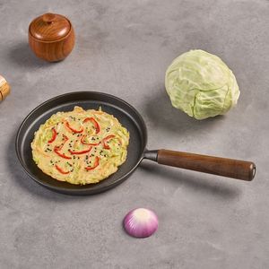 WANGYUANJI Padella per Pizza in Ghisa 20 cm, Antiaderente, con Manico in Legno per Cucina Interna ed Esterna - Product Image 6