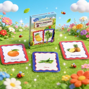 Toysaga - Tarjetas de Memoria con Frutas y Verduras Coloridas, 30 Tarjetas para Niños de 2 a 3 Años, Educativas, de Cartón, Hechas en China - Product Image 4