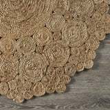Ensembles de tapis en jute naturelle tissés à la main, couleur or élégante, personnalisés, avec un design rond tressé, parfaits pour la décoration de la maison - Product Image 5