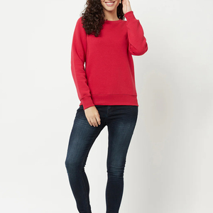 Prix de gros Sweat-shirt pour femme sur mesure, style tendance, streetwear, en matière unie - Product Image 1