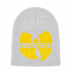 Gorro de Hip Hop HMR Sisterhood Brotherhood, Unisex, Estilo Urbano, Gorro de Invierno, Gris Amarillo, Bordado, Acrílico, Tejido, Informal - Product Image 1