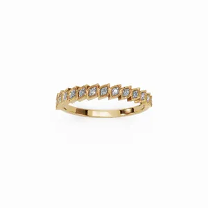 Nueva Colección de Anillos de Lujo para Mujer con Diamantes Cultivados en Laboratorio con Certificación IGI, Claridad VVS, Corte Redondo, en Oro Amarillo de 18K para Exportación al por Mayor - Product Image 1