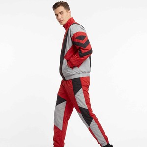 Custom Men's Sportswear Waterproof Reflective Zip up Polyester Nylon Windbreaker Track <b>Jacket</b> and Pants Set Tracksuit - Product Image 3