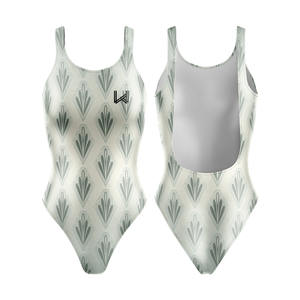 Traje de Baño Deportivo de Cintura Alta para Mujer, Diseño Personalizado con Logotipo OEM, Precio de Fábrica, 1 Pieza, con Flores 3D, Secado Rápido, para Playa - Product Image 4