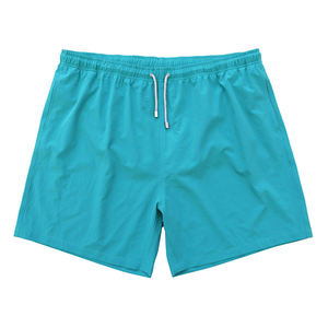 <b>Men's</b> Solid Color Board Shorts Elastic Waist Quick Dry Casual Short Shorts With Pockets Mid Length Yellow - Product Image 6