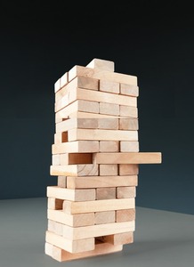 Jeu de construction de blocs en bois, jeu de dextérité pour toute la famille, 2 joueurs, coins carrés, construction durable - Product Image 4