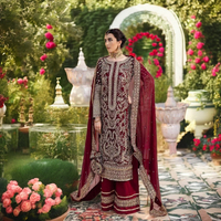 Abaya élégante indienne et pakistanaise pour femmes, robe modeste, broderie classique, costume Salwar, style Bollywood, fête Antra